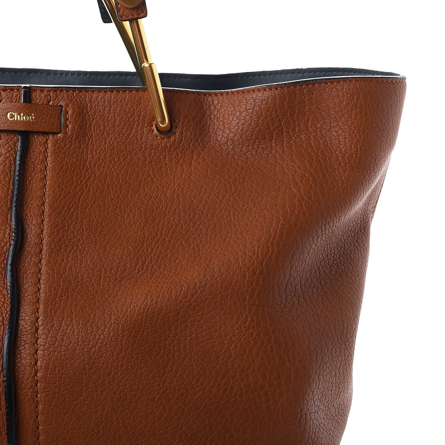Chloe Grained Lambskin Keri Tote Caramel 9 of 12