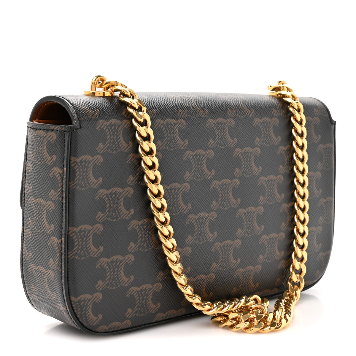 Celine Triomphe Canvas Chain Shoulder Bag Tan 2 of 10