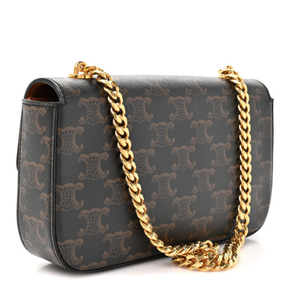 Celine Triomphe Canvas Chain Shoulder Bag Tan 2 of 10