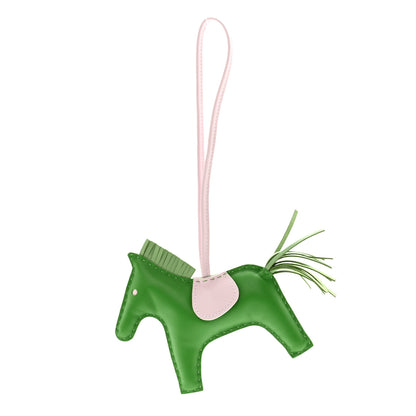 Hermes Milo Lambskin Grigri Rodeo Horse Bag Charm MM Vert Yucca Vert Criquet Mauve Pale 1 of 4