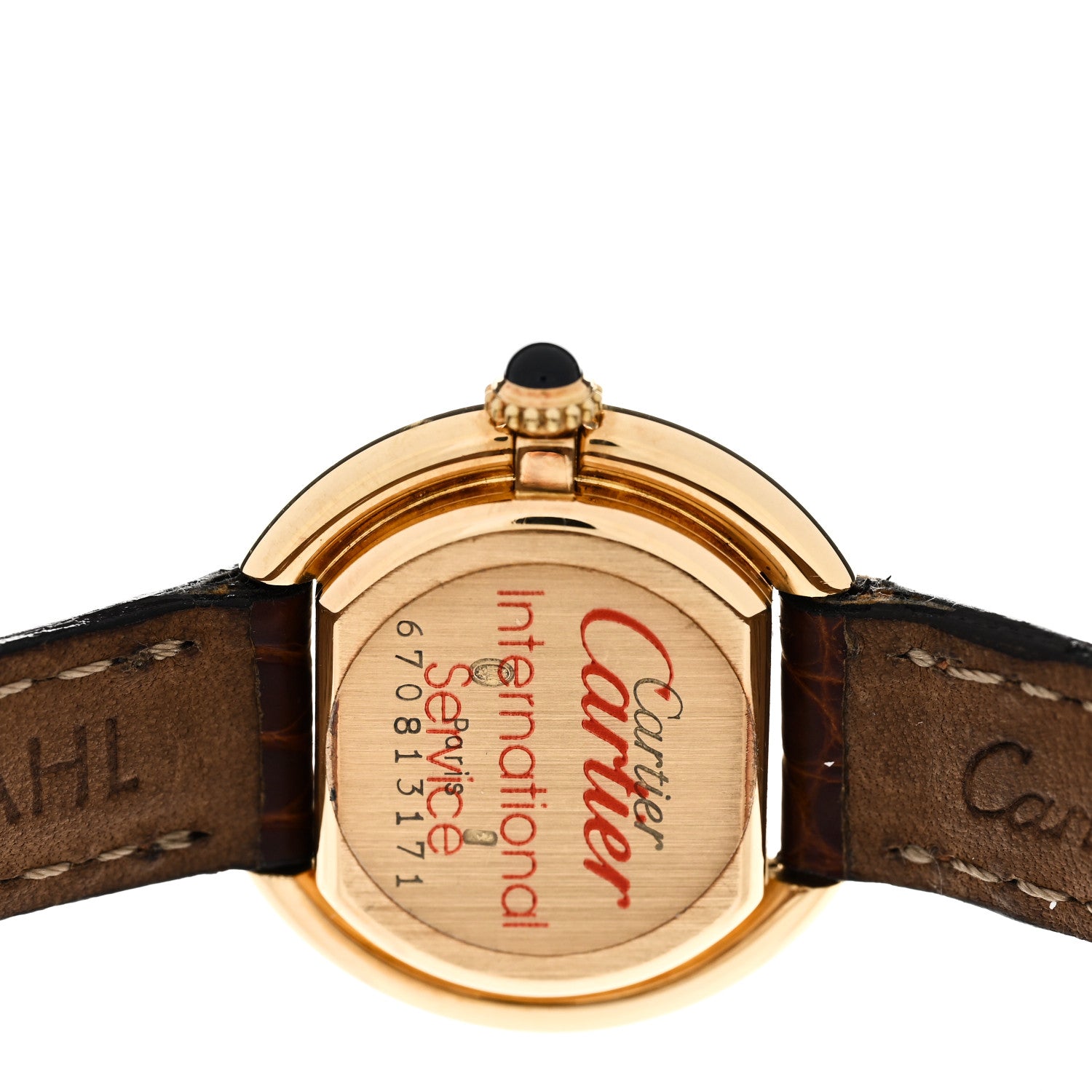 Cartier 18K Yellow Gold Alligator 26mm Ellipse Manual Winding Watch 4 of 5