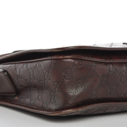 Gucci Guccissima Flap Messenger Bag Dark Brown 26 of 27