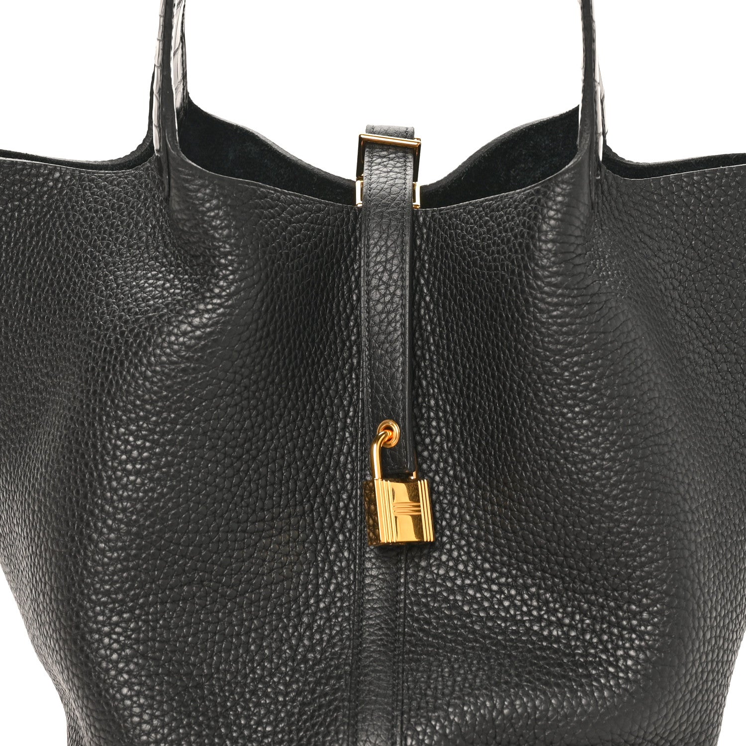 Hermes Taurillon Clemence Matte Alligator Picotin Lock Touch 22 MM Black 8 of 10