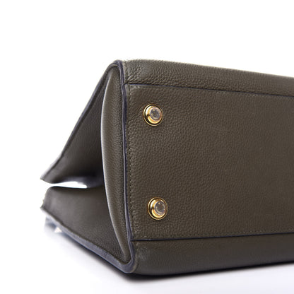 Louis Vuitton Calfskin City Steamer MM Kaki Black 9 of 12