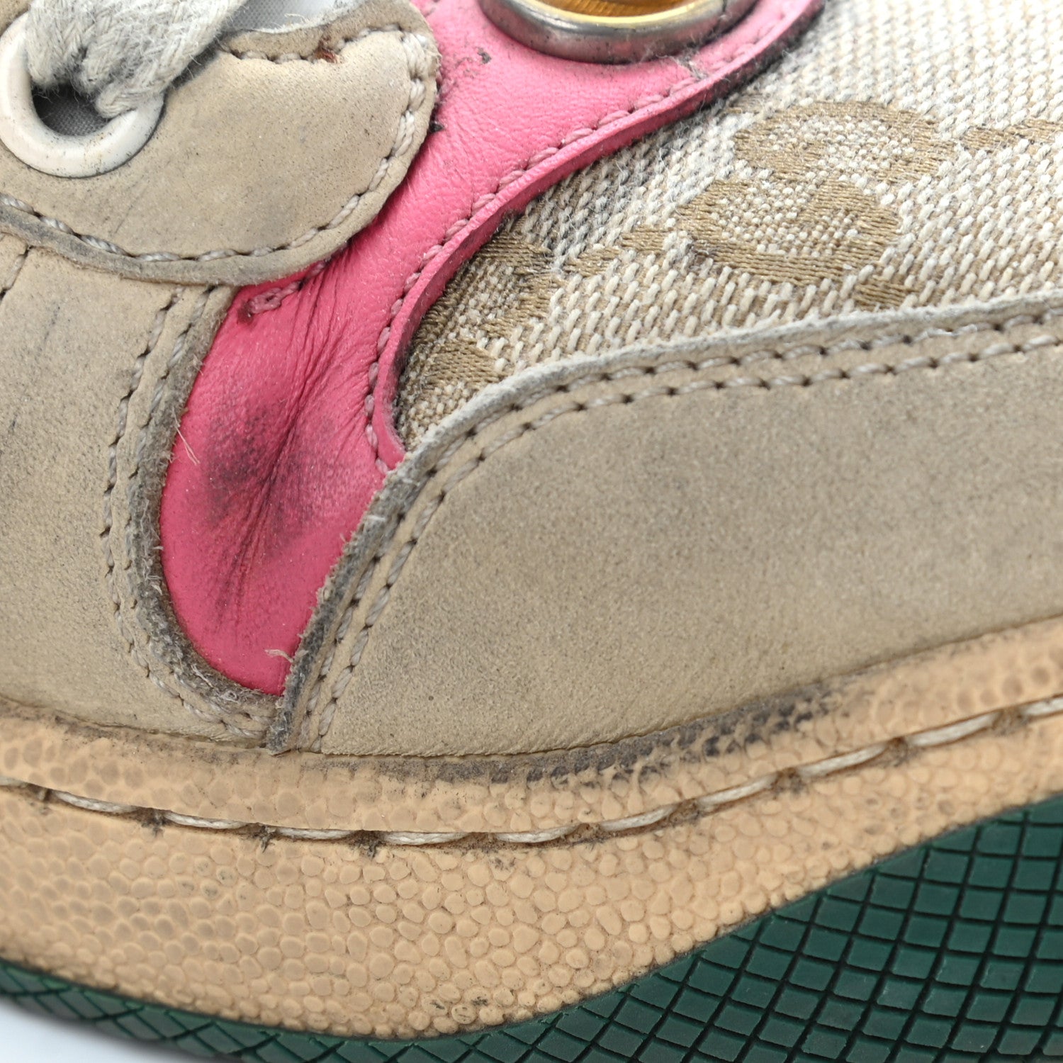 Gucci GG Monogram Calfskin Web Womens Screener Sneakers 35 New Sand Dusty Milk Pink 14 of 22