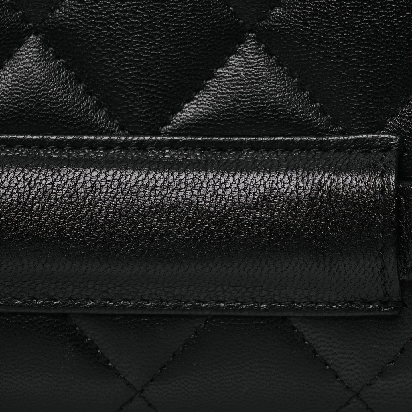 Goatskin Quilted Punk Essentials Chain Mini Flap Belt Bag Black