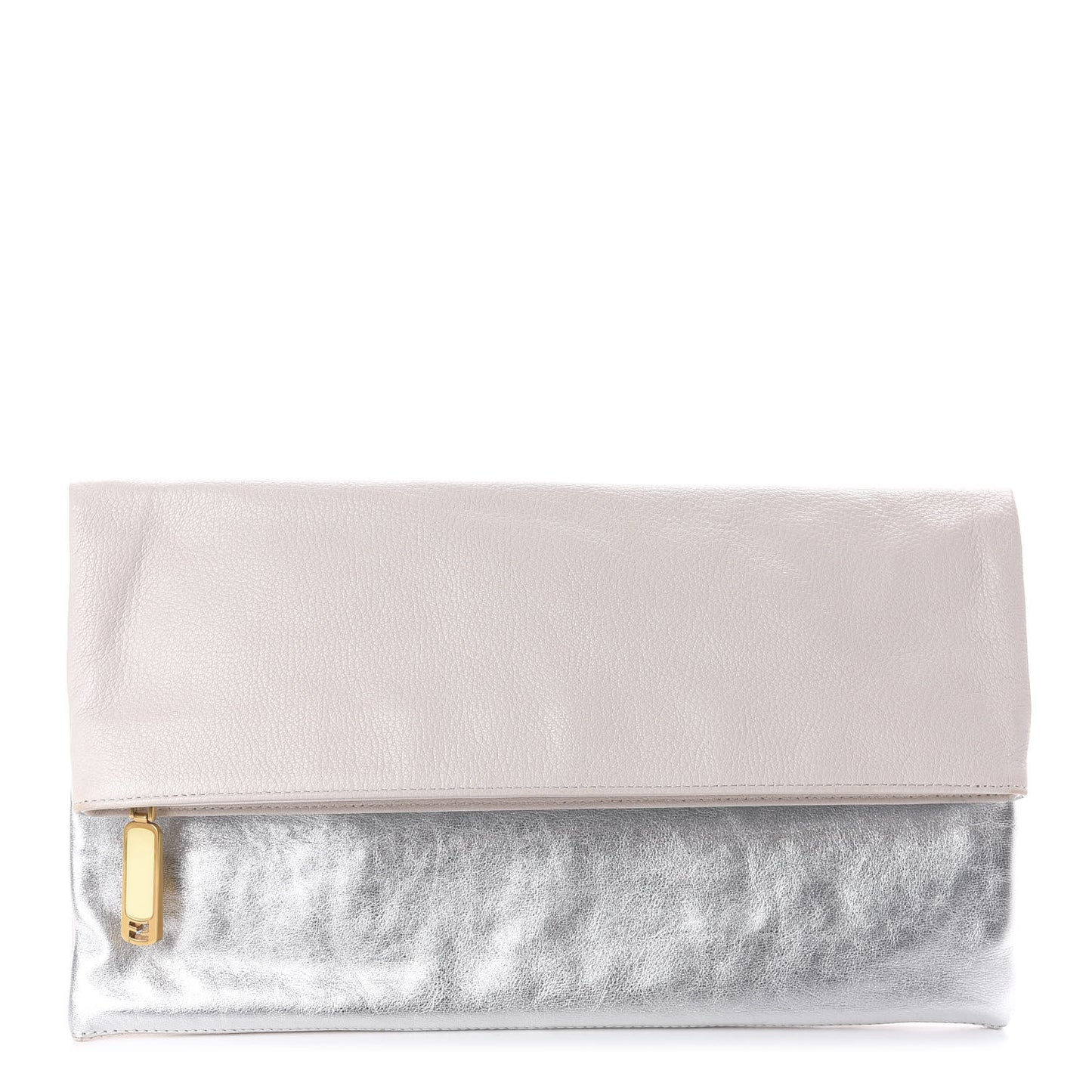 Metallic Calfskin Roma Chameleon Clutch Soap Silver