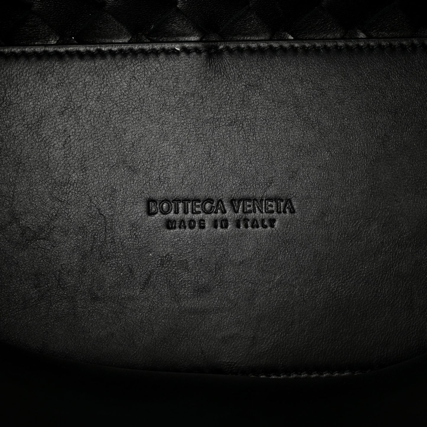 Nappa Intrecciato Medium Andiamo Shoulder Bag Black