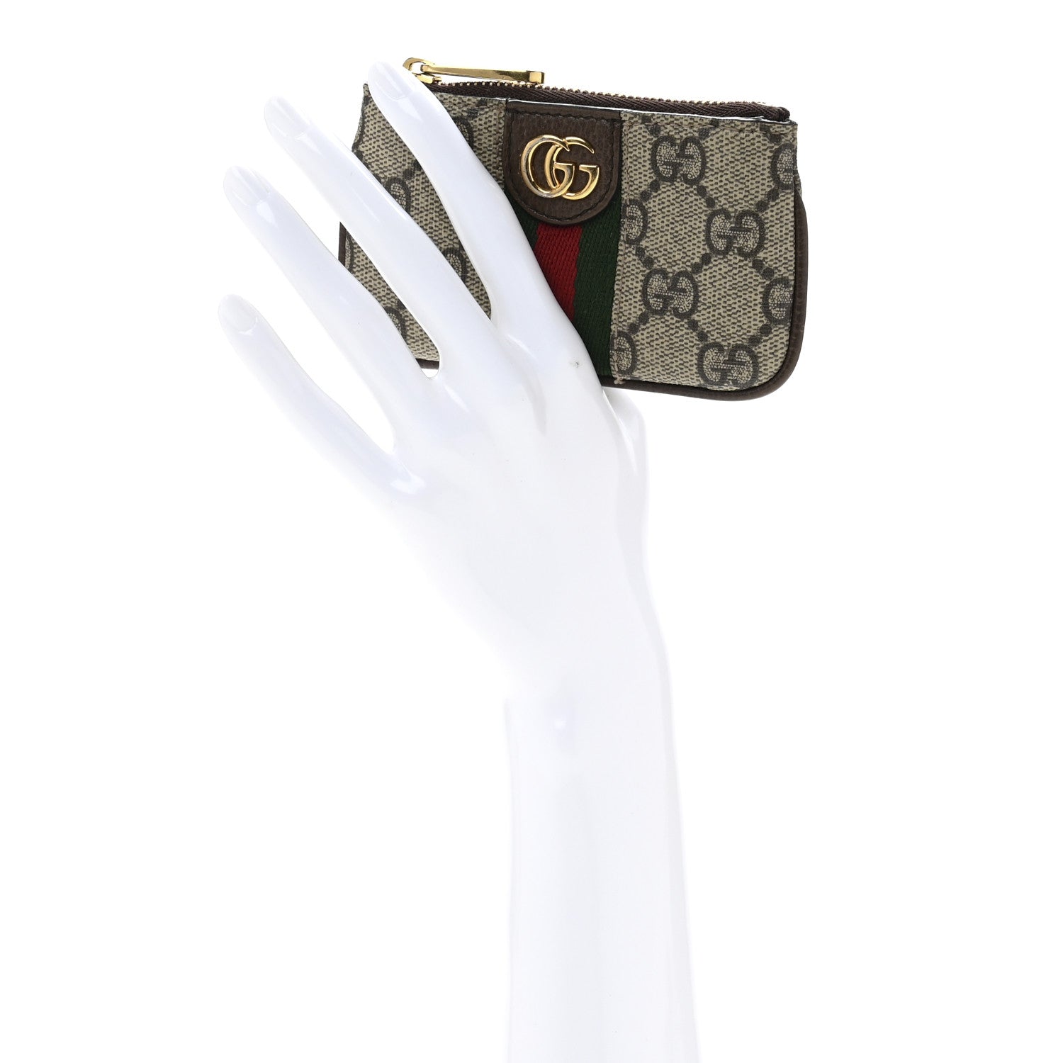 Gucci GG Supreme Monogram Web Ophidia Key Case Beige New Acero 2 of 9