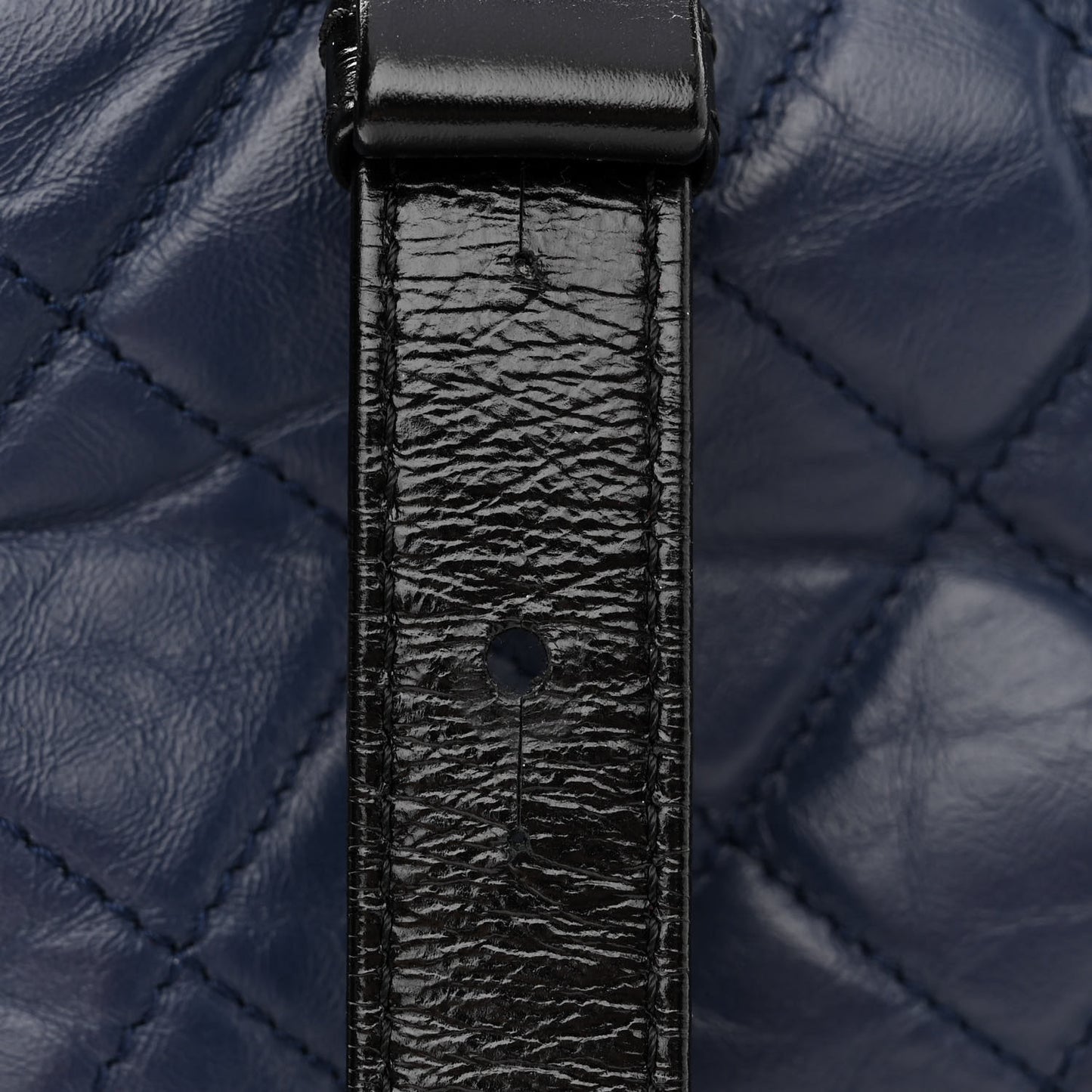 Aged Calfskin Quilted Medium Gabrielle Hobo Navy Black