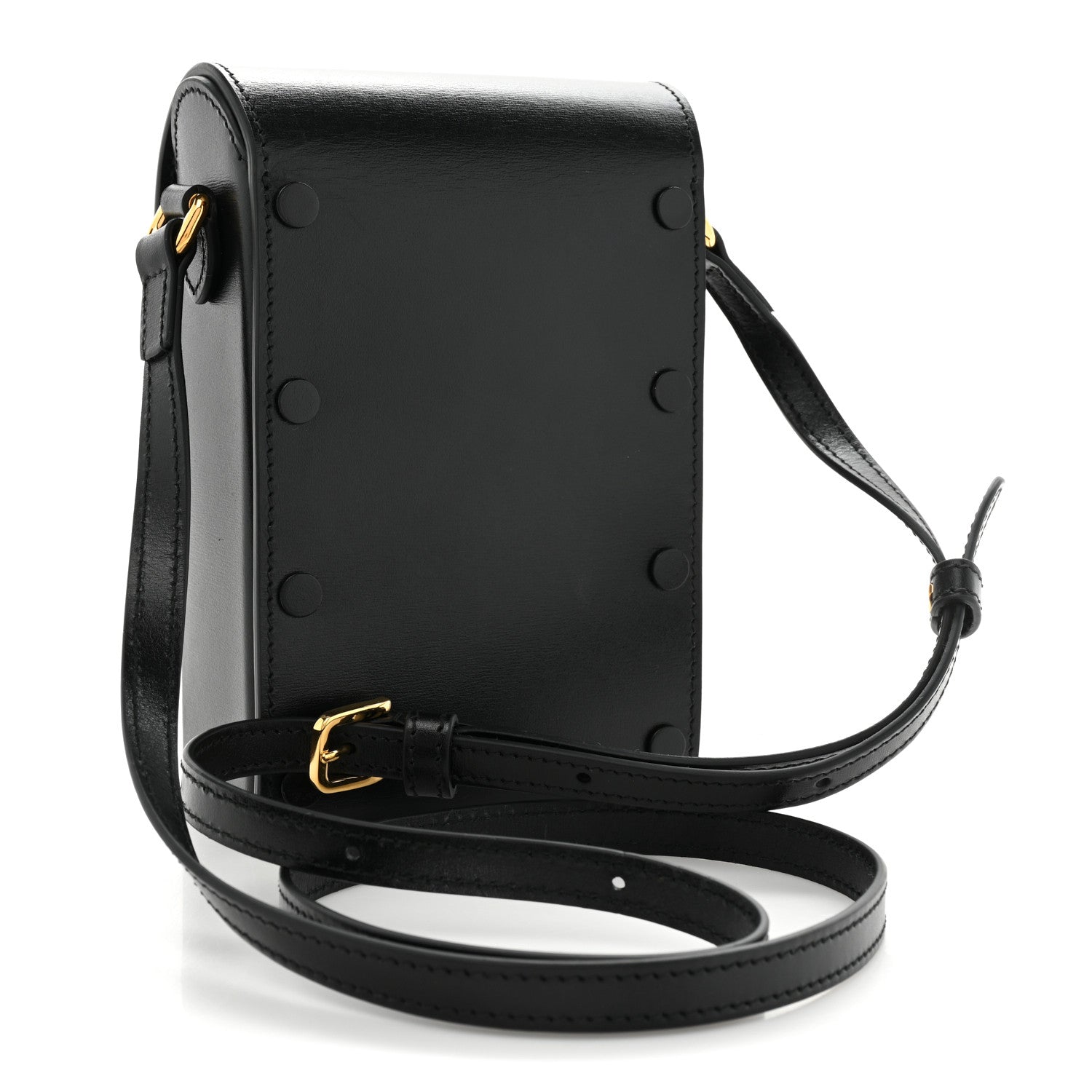 Gucci Boarded Plutone Calfskin Mini Horsebit 1955 Crossbody Bag Black 3 of 10