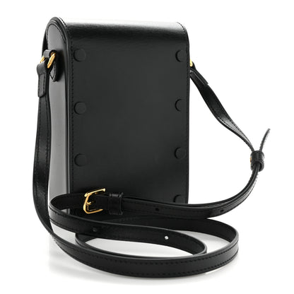 Gucci Boarded Plutone Calfskin Mini Horsebit 1955 Crossbody Bag Black 3 of 10