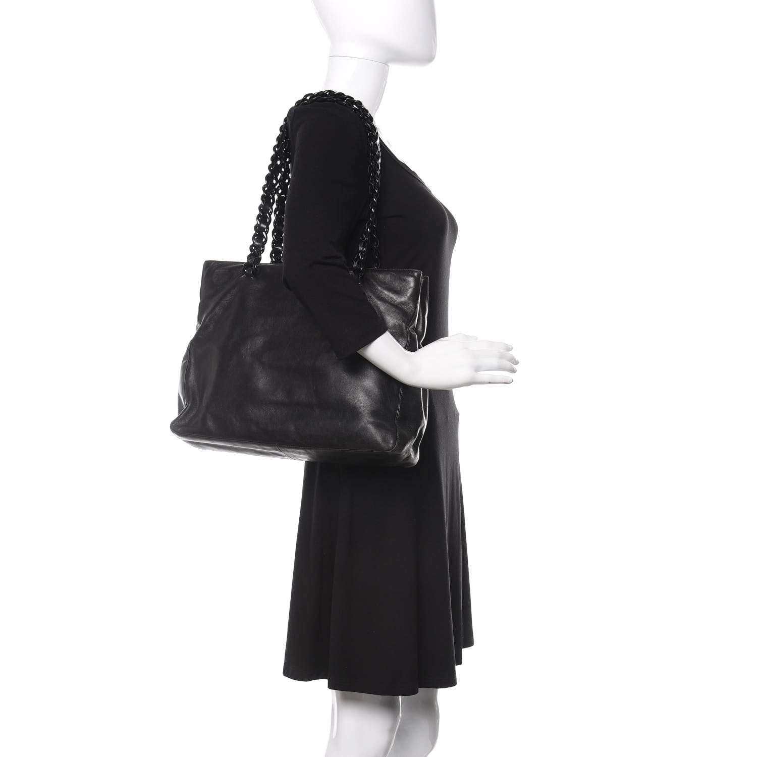 Prada Nappa Chain Tote Black 2 of 12