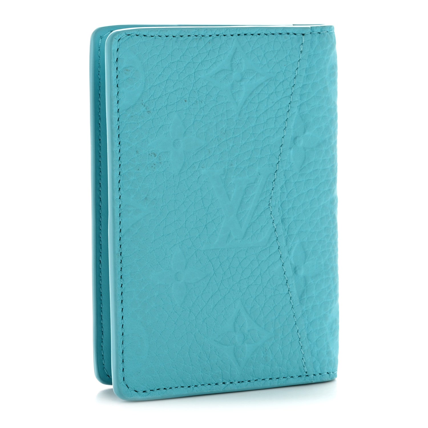 Louis Vuitton Taurillon Monogram Pocket Organizer Turquoise 3 of 8