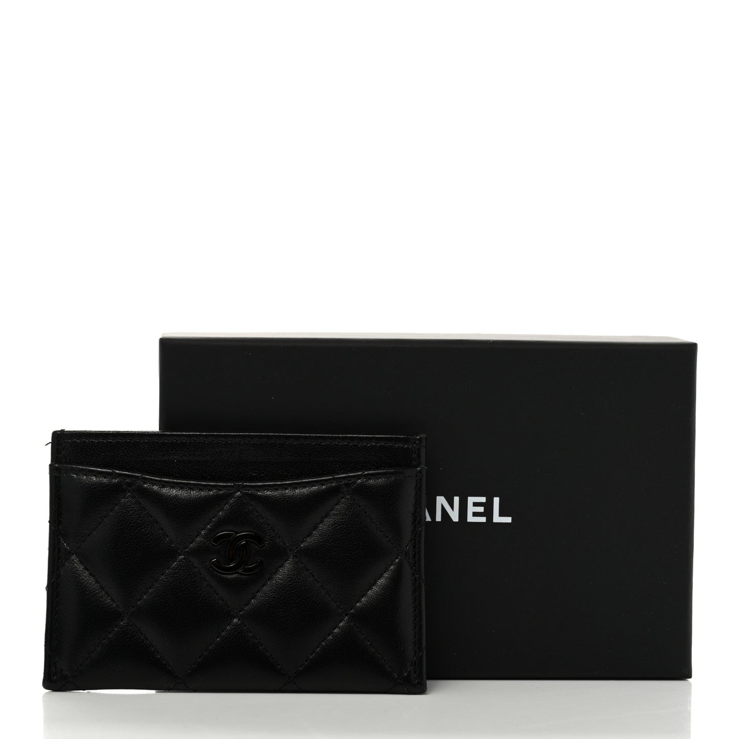 Lambskin Quilted Card Holder So Black