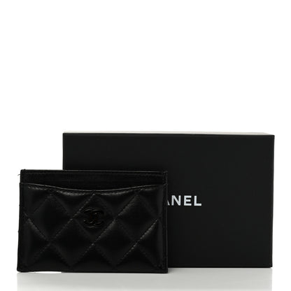 Chanel Lambskin Quilted Card Holder So Black 9 of 9