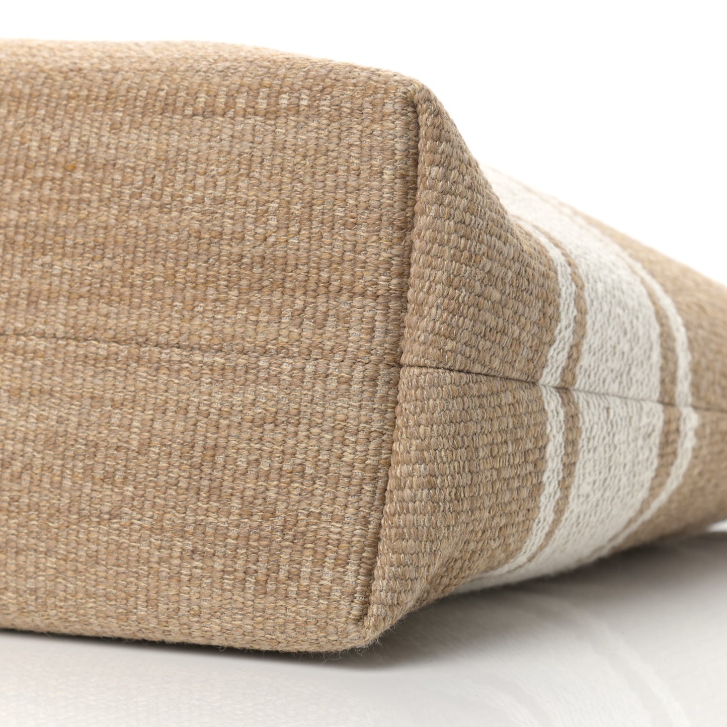 Textile Calfskin Horizontal Cabas Beige Tan