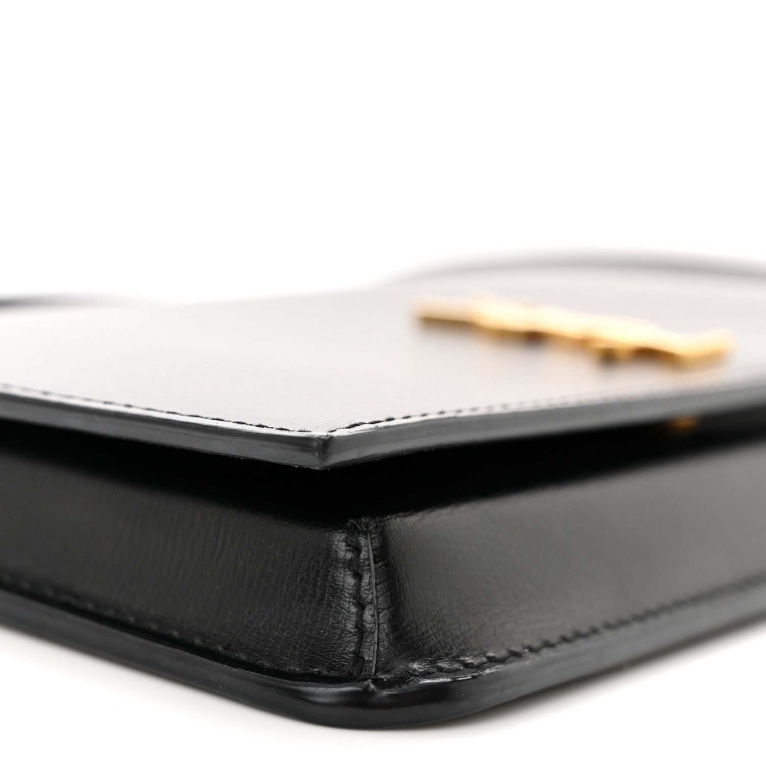 Saint Laurent SAINT LAURENT Smooth Calfskin Monogram Phone Holder Crossbody Black 8 of 9