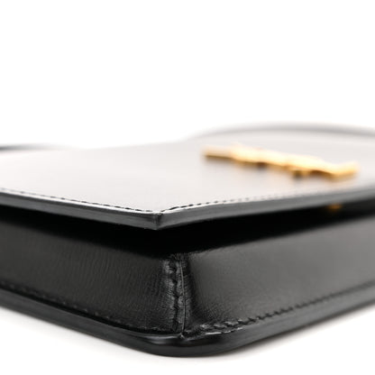Saint Laurent SAINT LAURENT Smooth Calfskin Monogram Phone Holder Crossbody Black 8 of 9