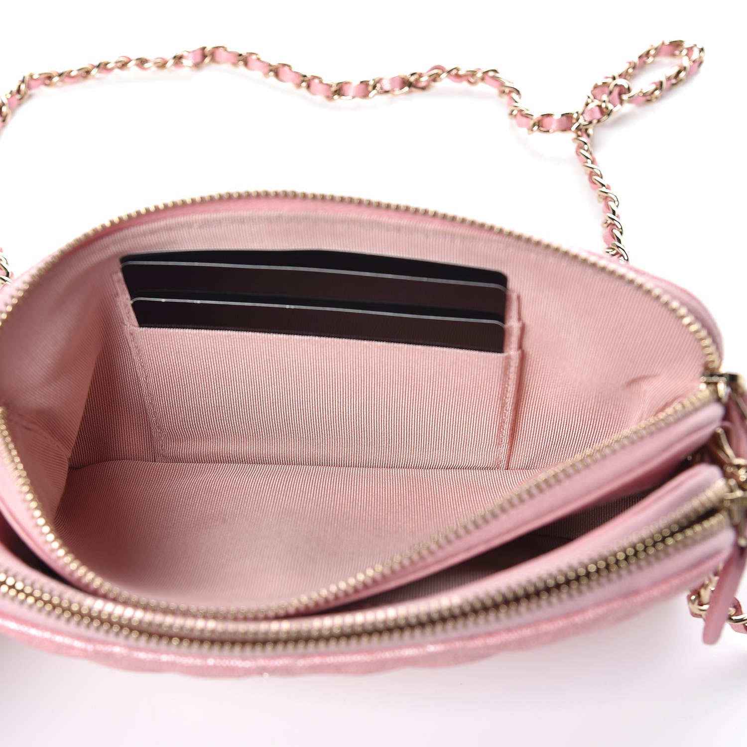 Chanel Iridescent Caviar Quilted Small Clutch With Chain Pink 11 of 13