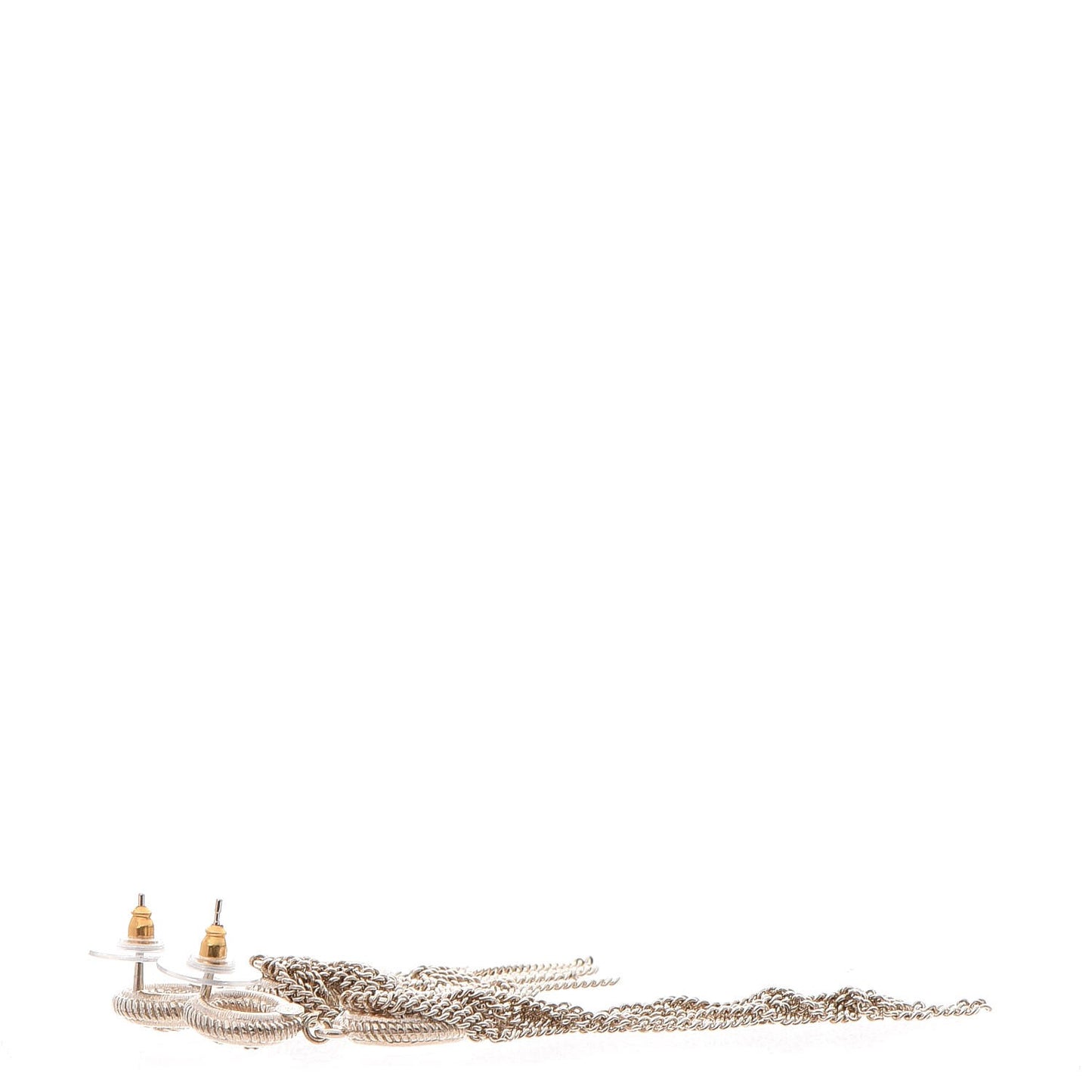 CC Chain Tassel Drop Earrings Light Gold