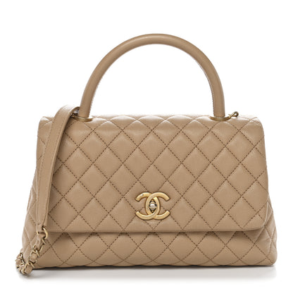 Chanel Caviar Quilted Small Coco Handle Flap Beige 1 of 13
