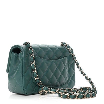 Chanel Lambskin Quilted Mini Rectangular Flap Green 2 of 4