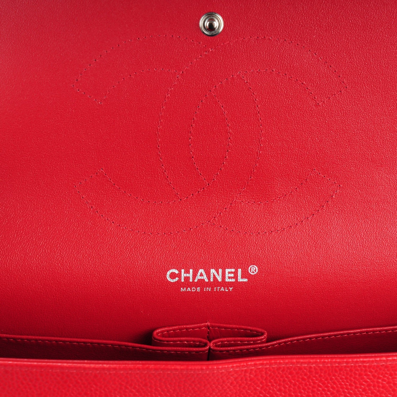 Chanel Caviar Quilted Jumbo Double Flap Red 7 of 8