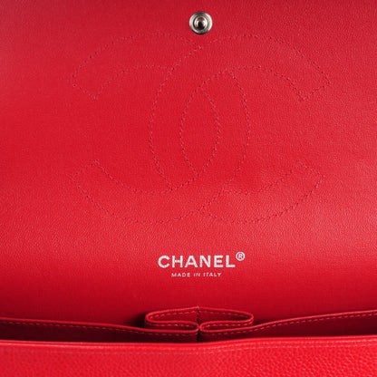 Chanel Caviar Quilted Jumbo Double Flap Red 7 of 8