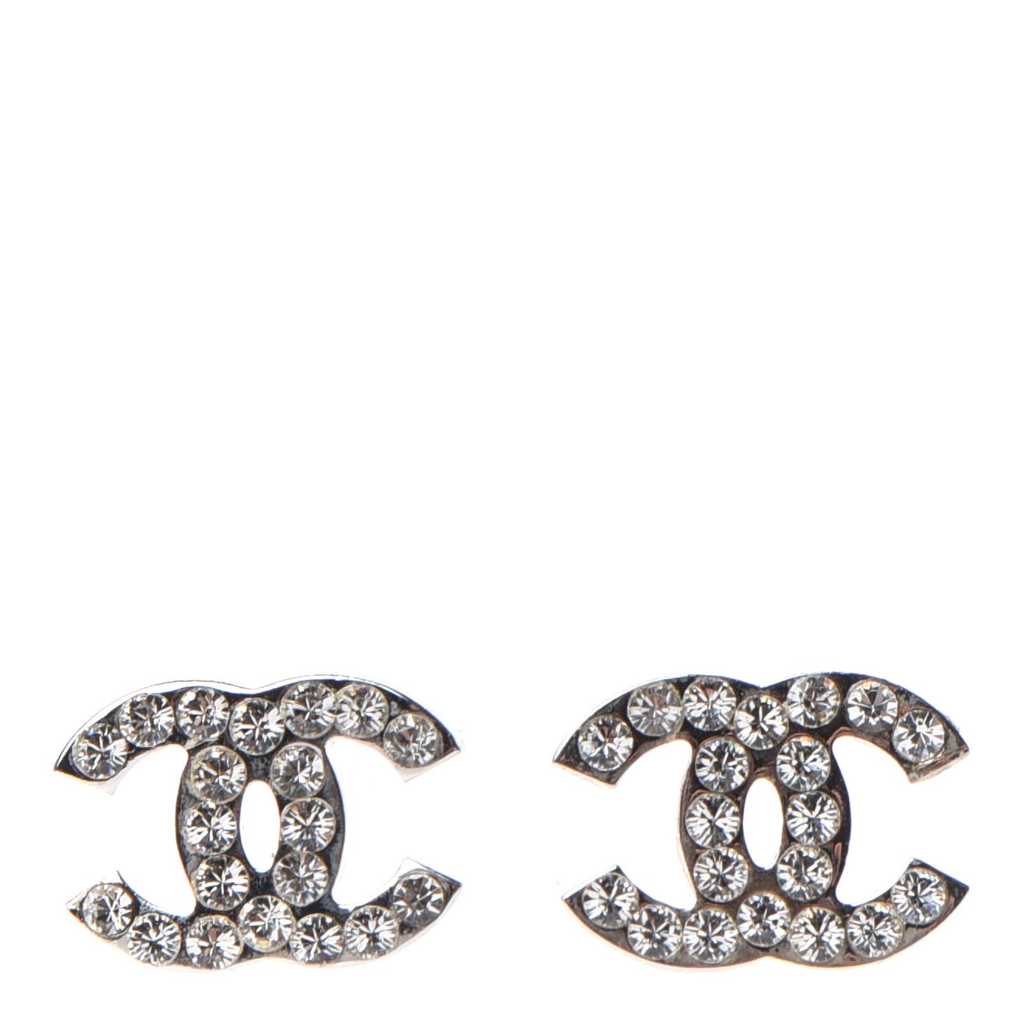 Crystal CC Earrings Silver