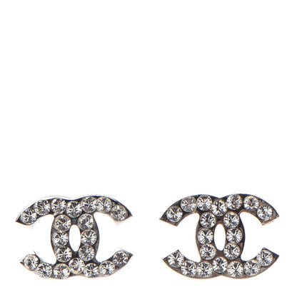 Chanel Crystal CC Earrings Silver 1 of 4