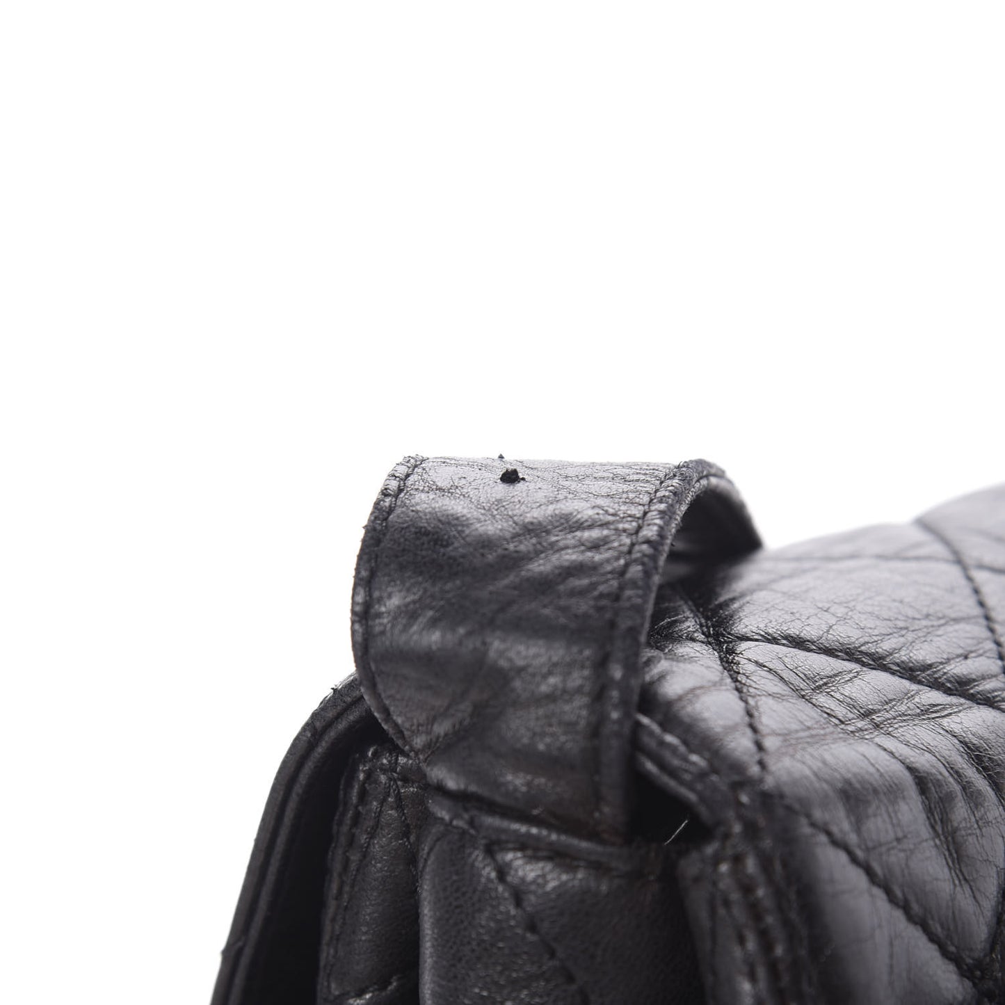 Lambskin Quilted Flap Shoulder Bag Black