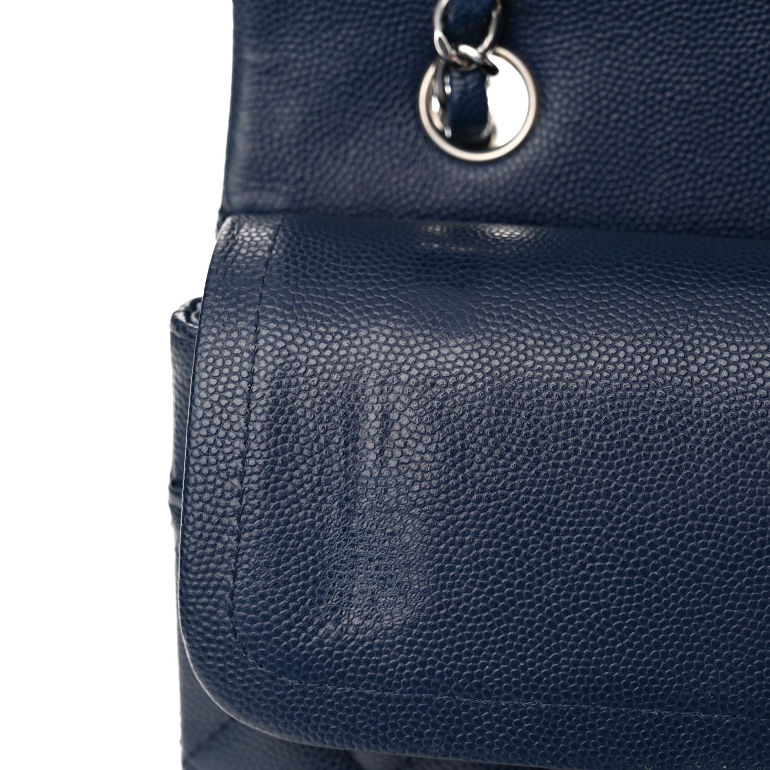 Chanel Caviar Quilted Medium Double Flap Navy 11 of 13