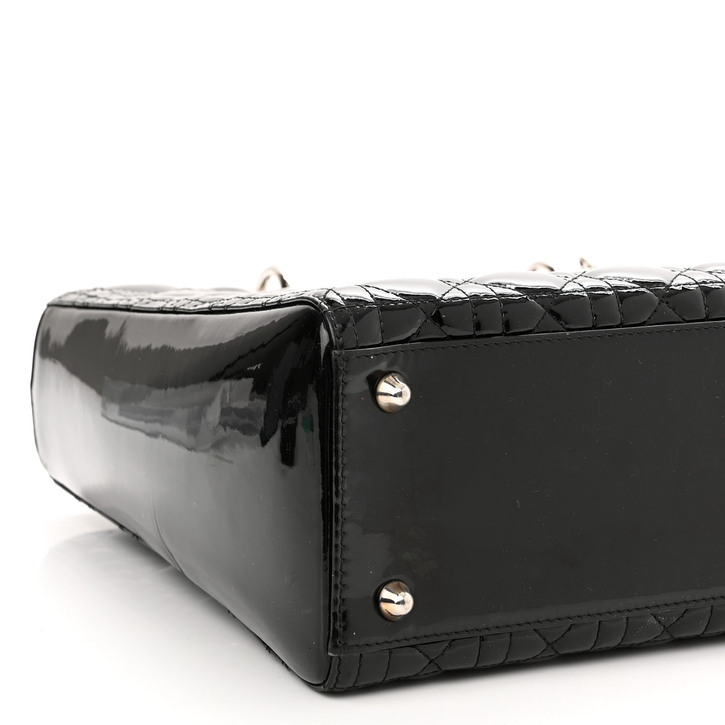 Patent Cannage Large Lady Dior Black