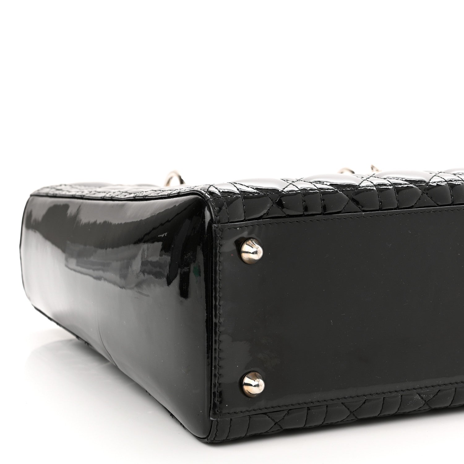 Christian Dior Patent Cannage Large Lady Dior Black 9 of 10