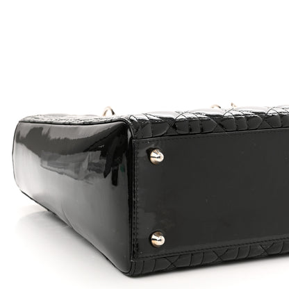 Christian Dior Patent Cannage Large Lady Dior Black 9 of 10