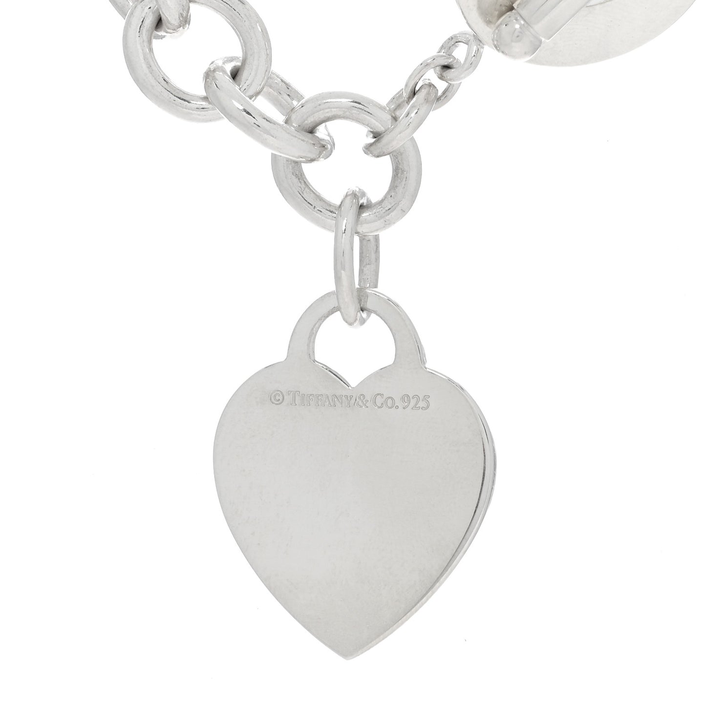 Sterling Silver Heart Tag Toggle Necklace