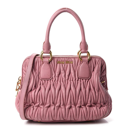 Miu Miu Nappa Matelasse Top Handle Bowler Rosa 1 of 13
