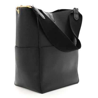 Celine Soft Grained Calfskin Sangle Bucket Bag Black 3 of 9