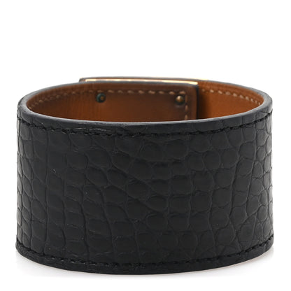 Hermes Matte Alligator Kelly Dog Bracelet S Black 3 of 5