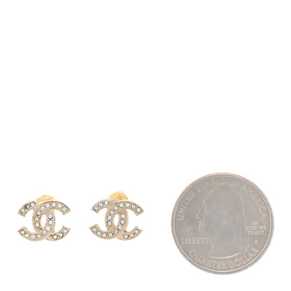 Chanel Crystal CC Earrings Gold 2 of 4