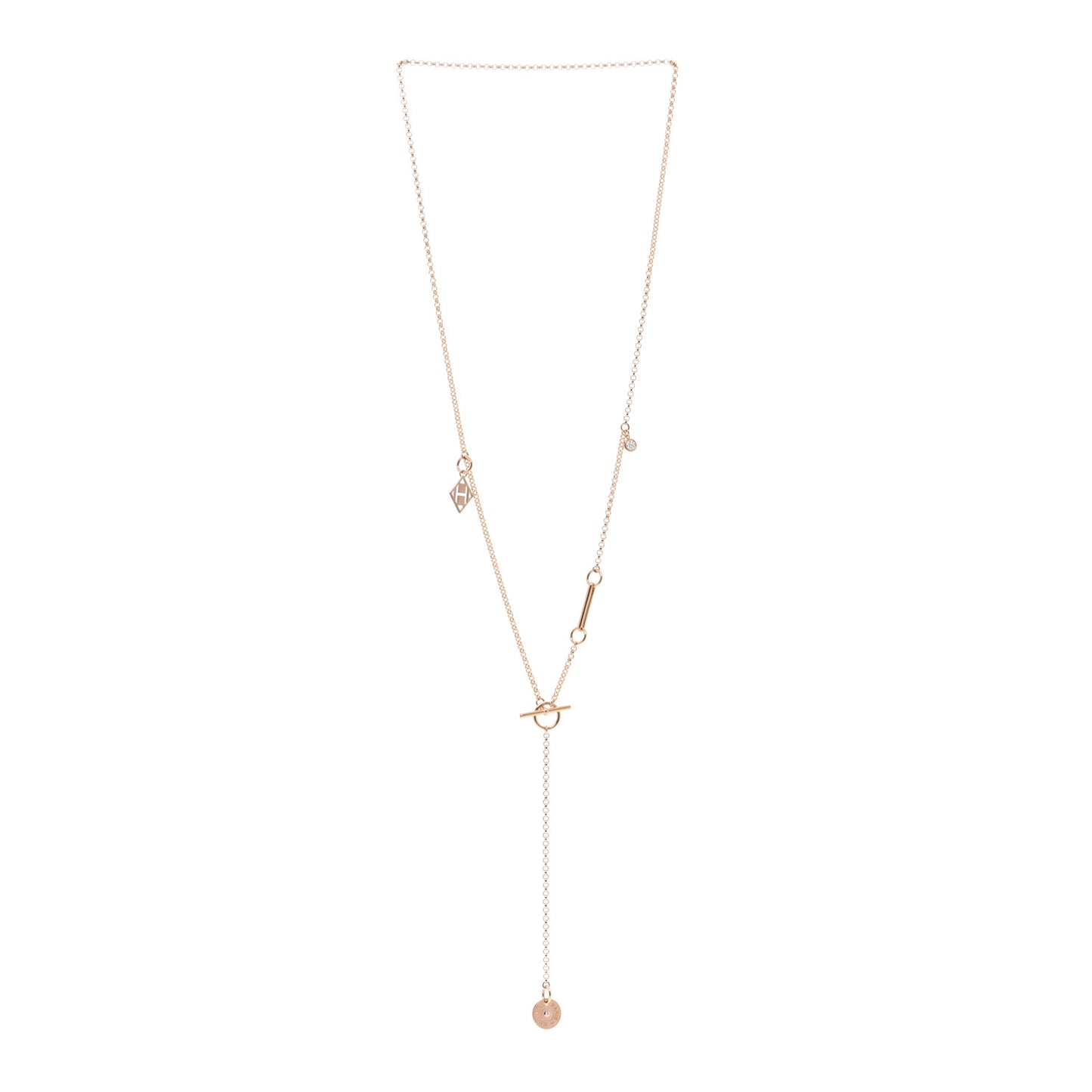 18K Rose Gold Diamond Gambade Necklace