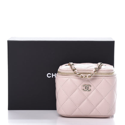 Chanel Caviar Quilted Mini Vanity Case With Chain Light Pink 11 of 11