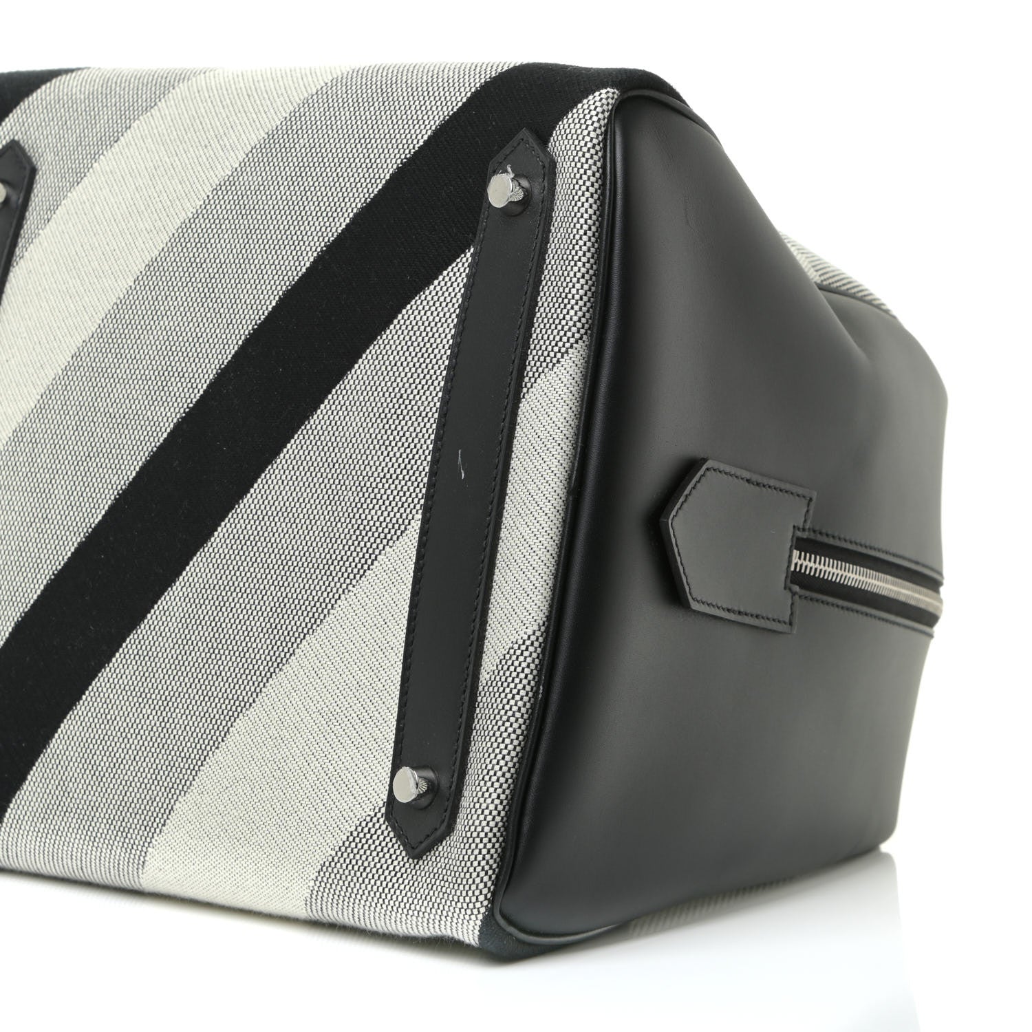 Hermes Toile H Sombrero II Bayadere Cavour Bag Ecru Black 8 of 13