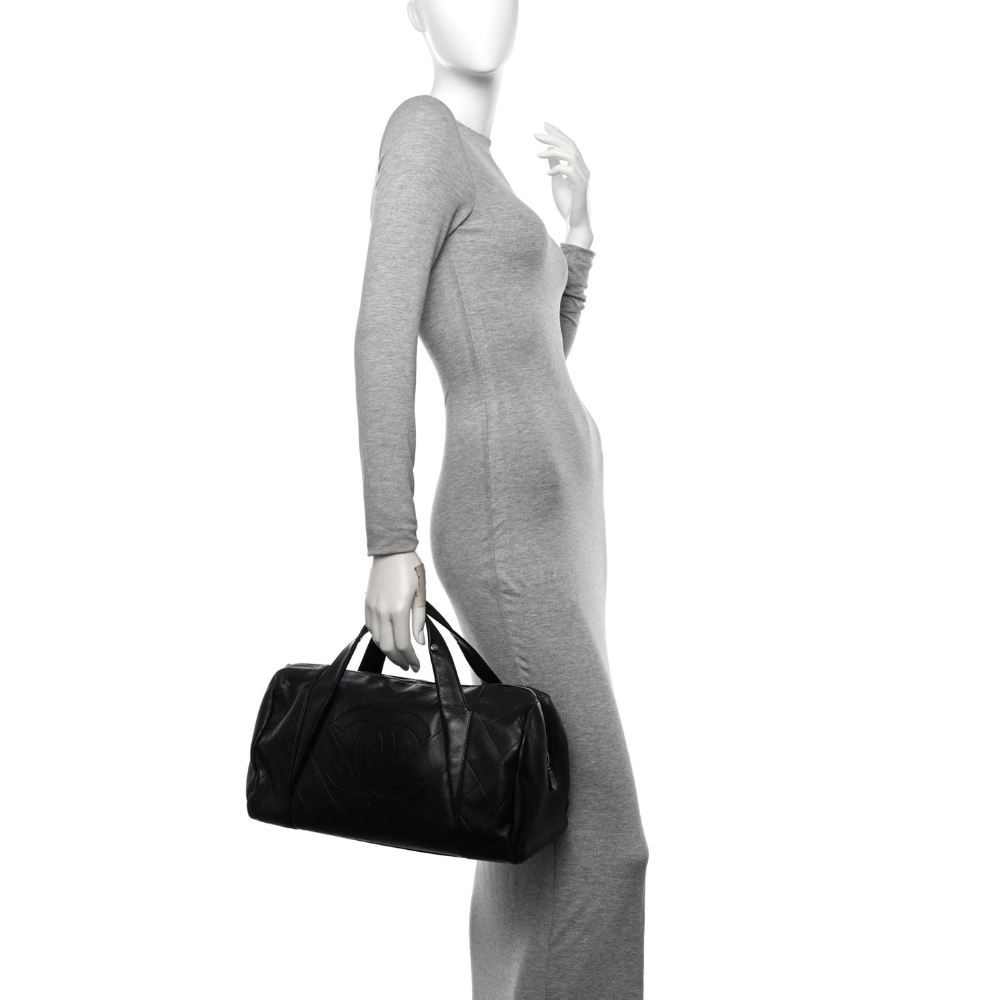 Calfskin CC Chevron All Day Long Boston Black