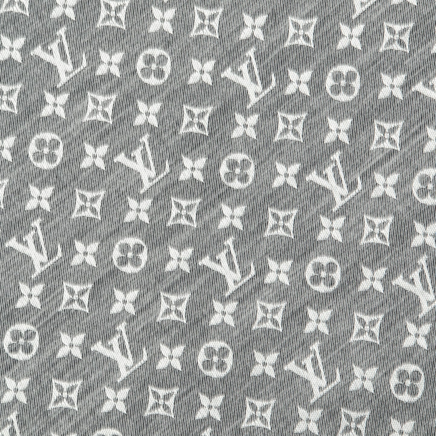 Silk Wool Monogram Denim Shawl Black