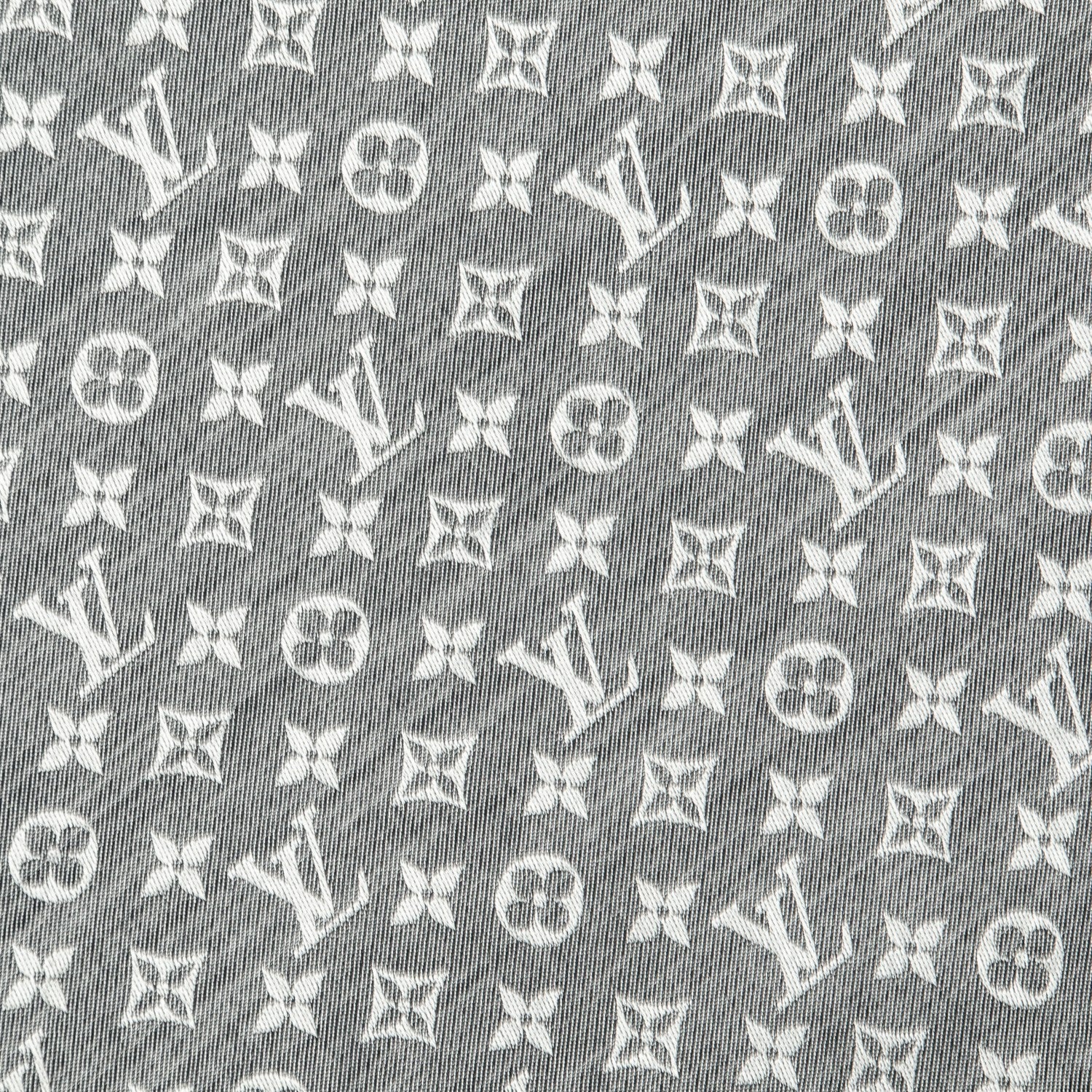 Louis Vuitton Silk Wool Monogram Denim Shawl Black 1 of 5