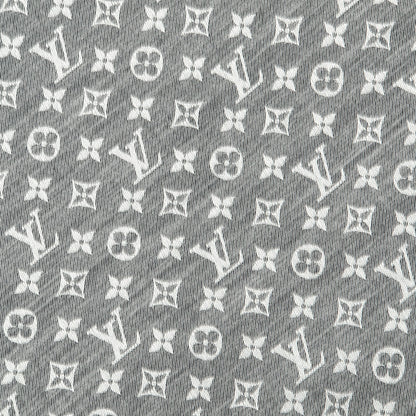 Louis Vuitton Silk Wool Monogram Denim Shawl Black 1 of 5