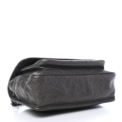 Saint Laurent Crinkled Calfskin Matelasse Monogram Medium Niki Chain Satchel Asphalt 4 of 9