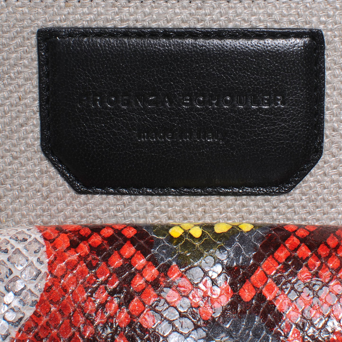 Canvas and Python Embossed Leather PS1 Small Keep All